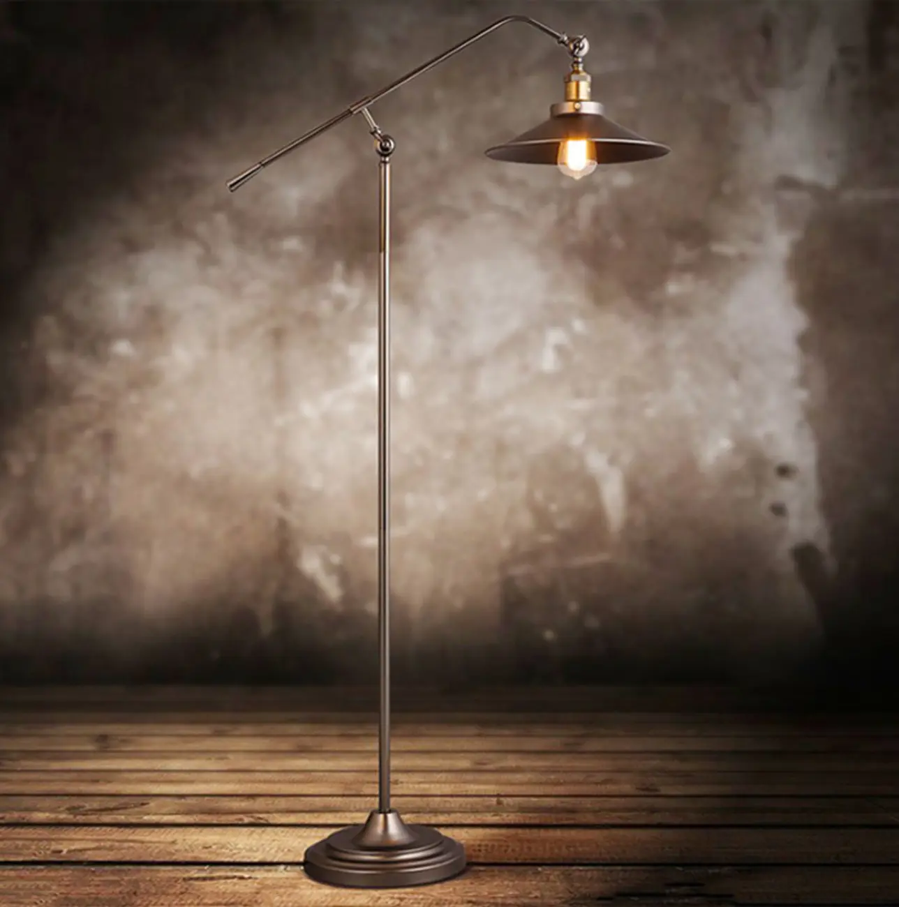 Adjustable Industrial Retro Metal Standing Floor Lamp Image - 8 | homeyfad