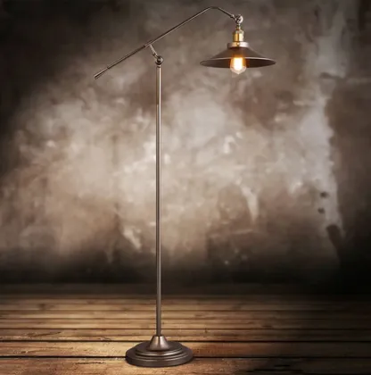 Adjustable Industrial Retro Metal Standing Floor Lamp Image - 8