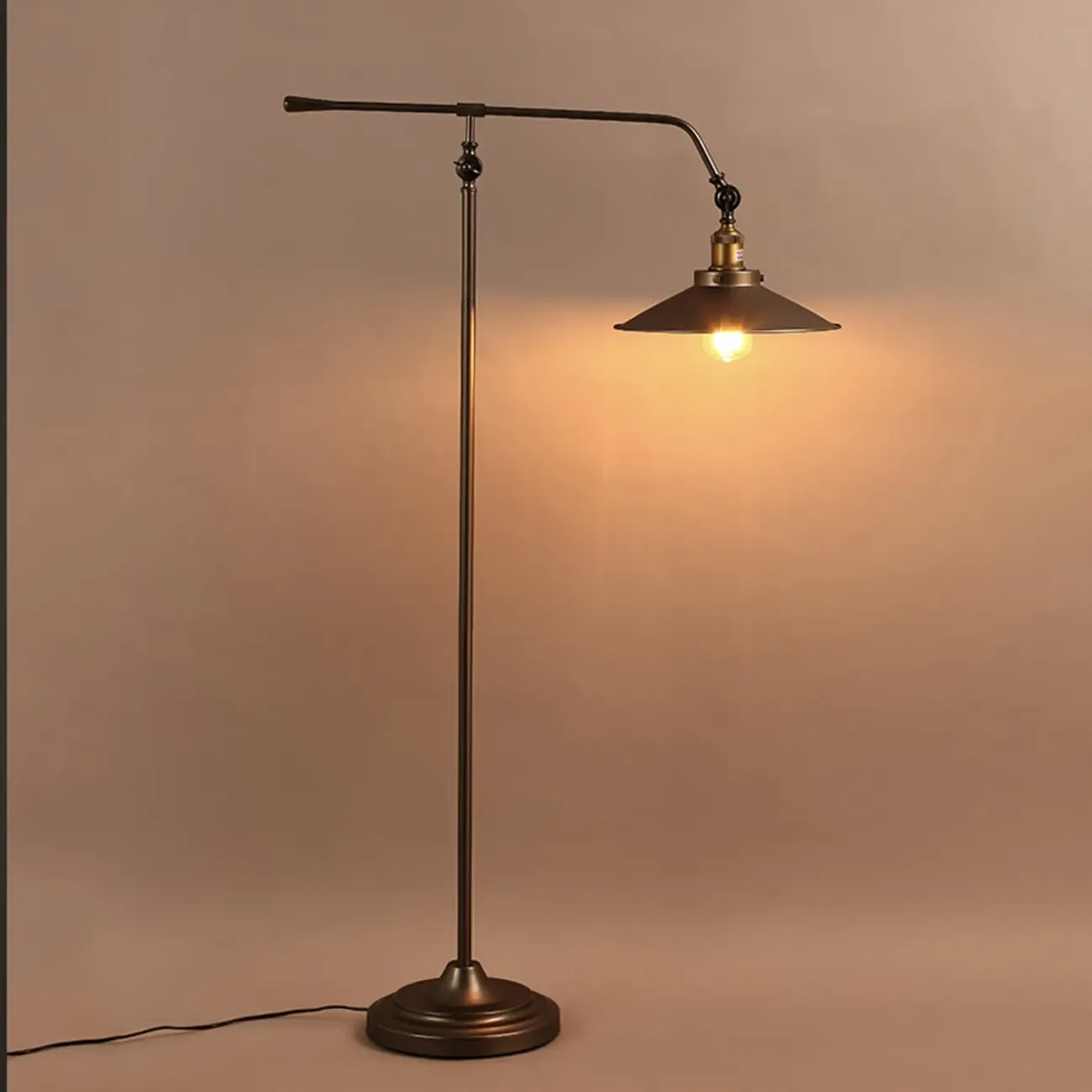 Adjustable Industrial Retro Metal Standing Floor Lamp Image - 1