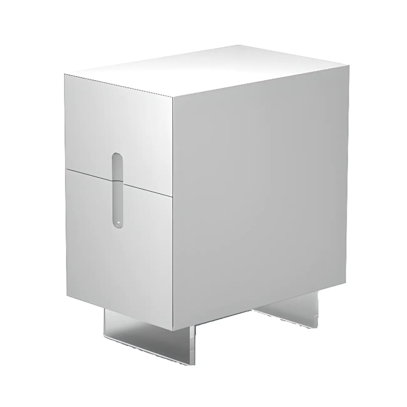 Modern White Wood Clear Base 2-Drawer Nightstand Image - 5 | homeyfad
