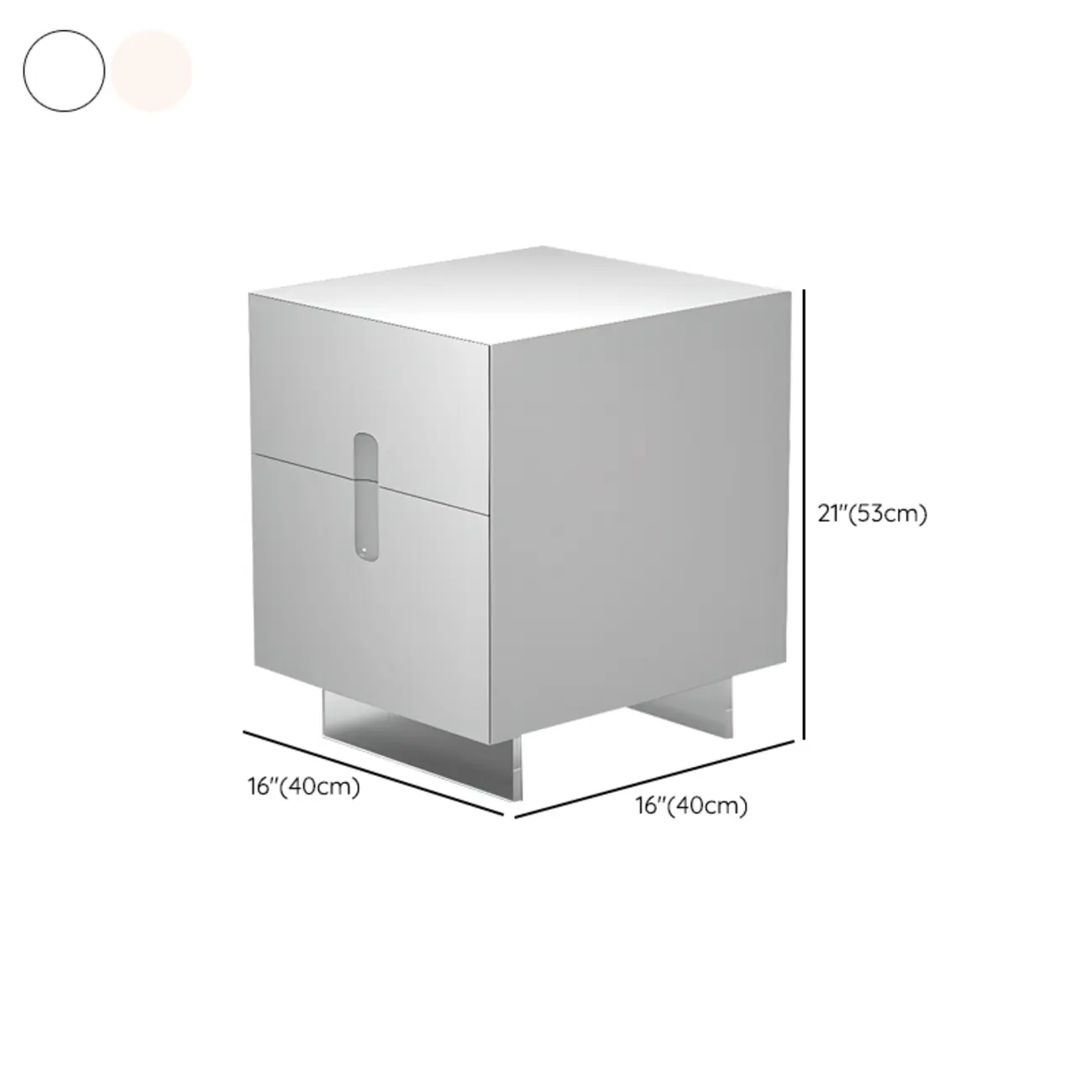 Modern White Wood Clear Base 2-Drawer Nightstand Image - 17 | homeyfad