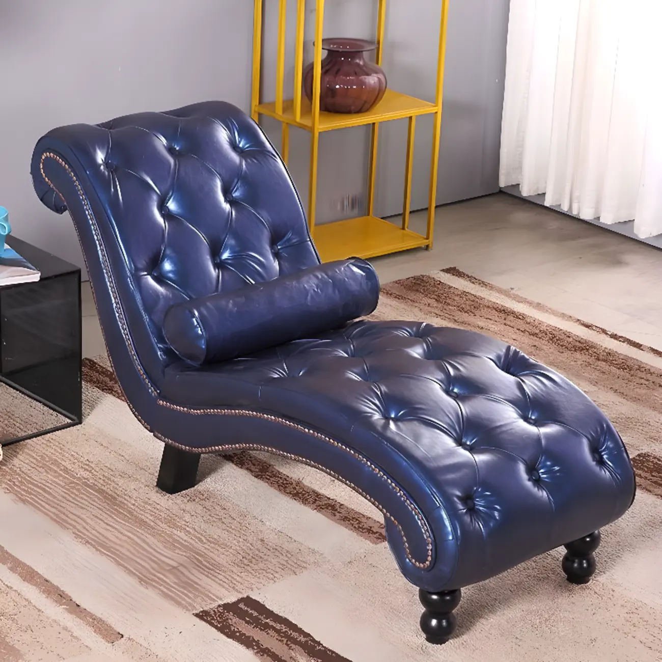 Modern Solid Armless Flannel Chaise Lounge Image - 12 | homeyfad