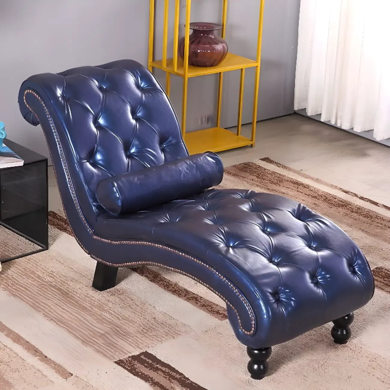 Modern Solid Armless Flannel Chaise Lounge Image - 12
