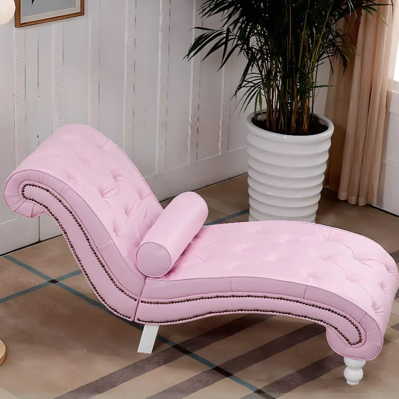 Modern Solid Armless Flannel Chaise Lounge Image - 13