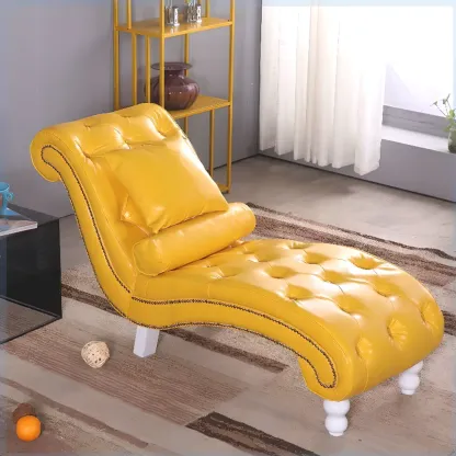 Modern Solid Armless Flannel Chaise Lounge Image - 14