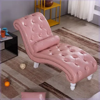 Modern Solid Armless Flannel Chaise Lounge Image - 15