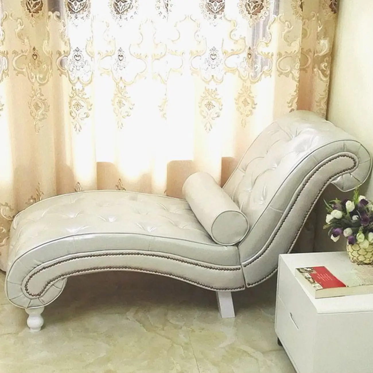 Modern Solid Armless Flannel Chaise Lounge Image - 17 | homeyfad