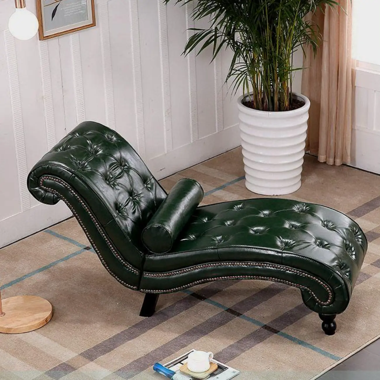 Modern Solid Armless Flannel Chaise Lounge Image - 18 | homeyfad
