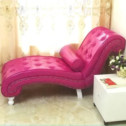 Modern Solid Armless Flannel Chaise Lounge Image - 19