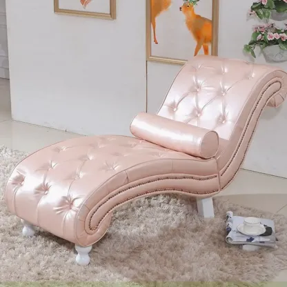 Modern Solid Armless Flannel Chaise Lounge Image - 20