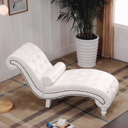 Modern Solid Armless Flannel Chaise Lounge Image - 21