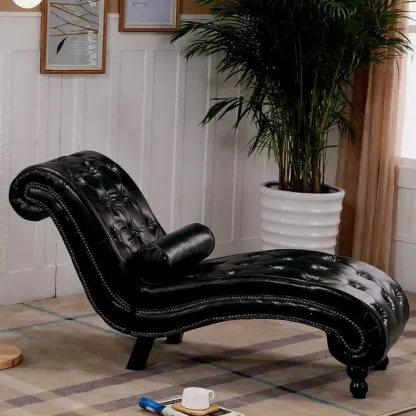 Modern Solid Armless Flannel Chaise Lounge Image - 22