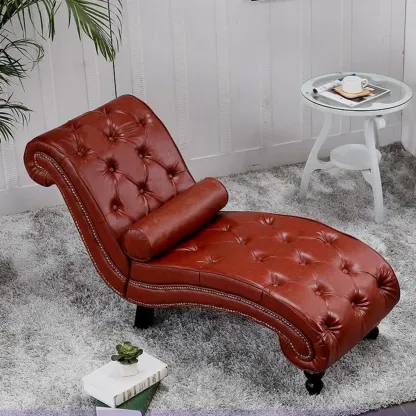Modern Solid Armless Flannel Chaise Lounge Image - 23