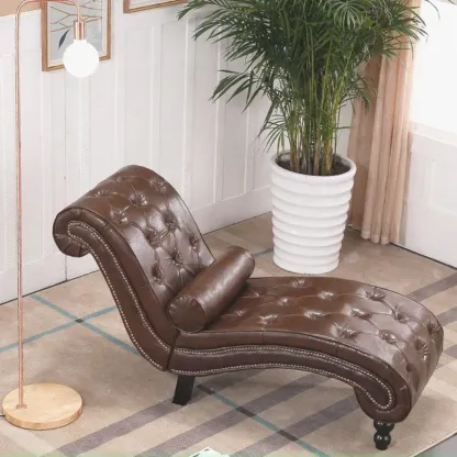 Modern Solid Armless Flannel Chaise Lounge Image - 24
