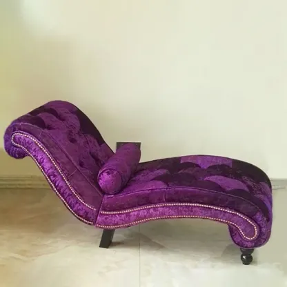 Modern Solid Armless Flannel Chaise Lounge Image - 26