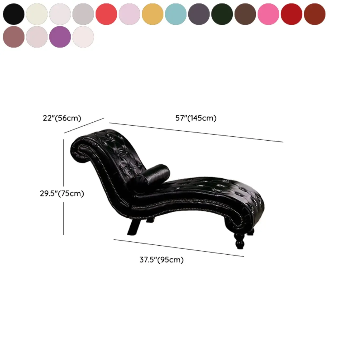 Modern Solid Armless Flannel Chaise Lounge #size