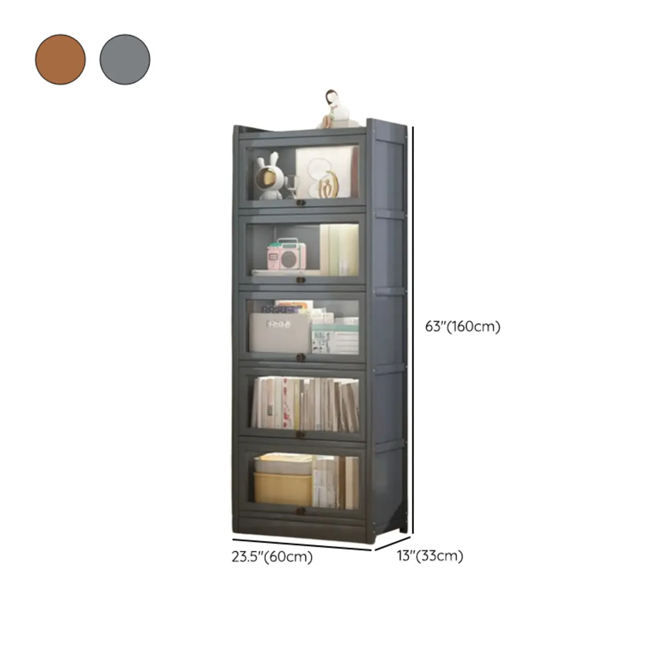Modern Brown Wooden Clear Glass Front Display Storage Cabinet #size | homeyfad