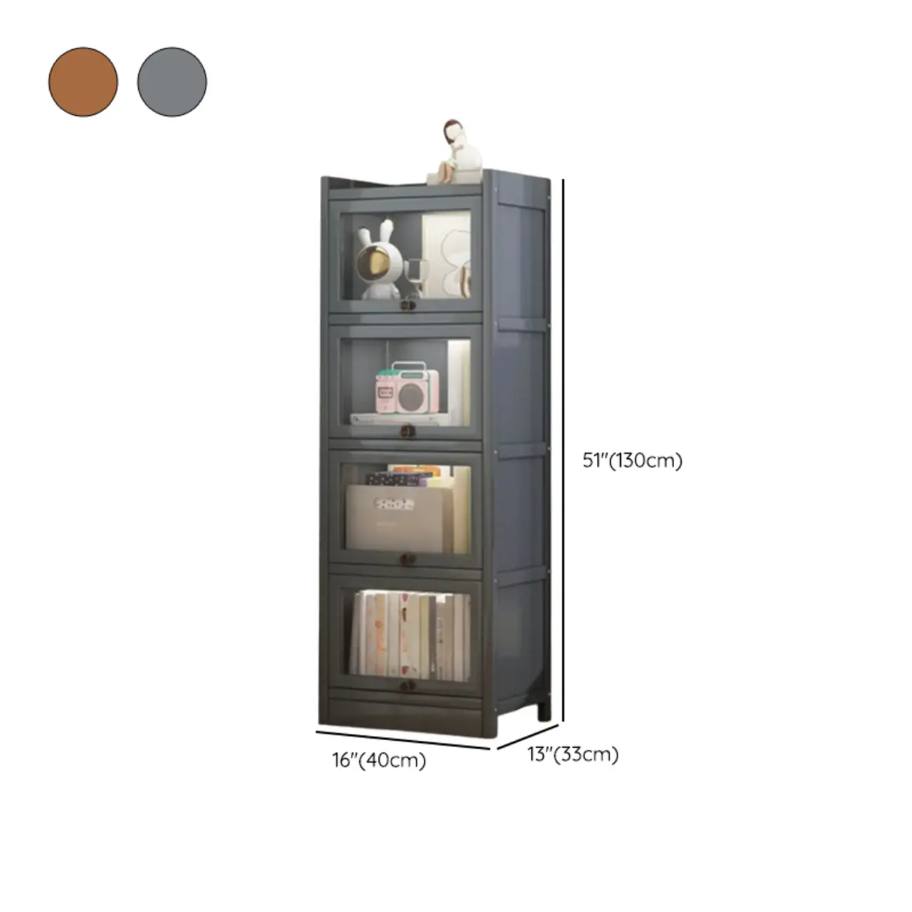 Modern Brown Wooden Clear Glass Front Display Storage Cabinet Image - 29 | homeyfad