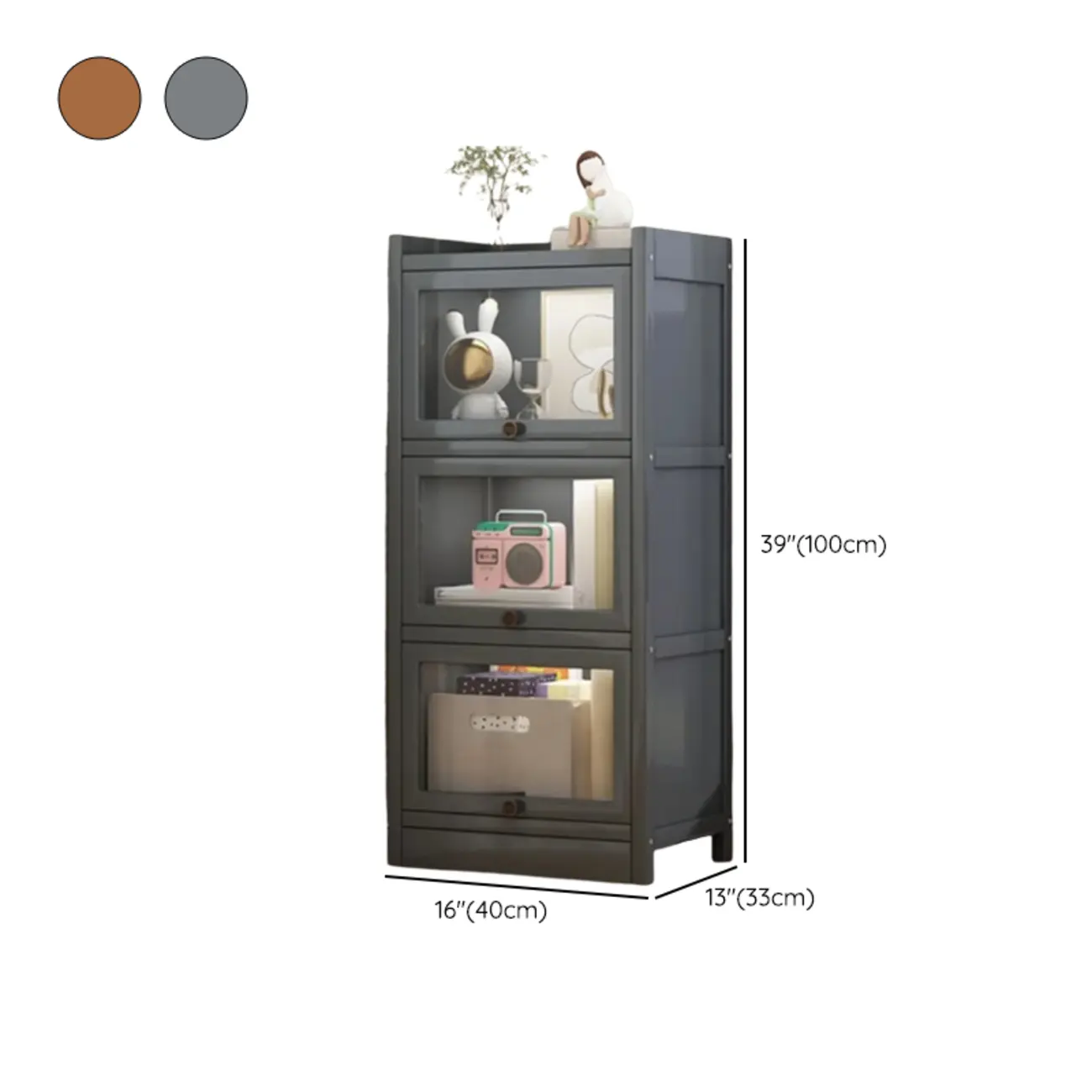 Modern Brown Wooden Clear Glass Front Display Storage Cabinet Image - 31 | homeyfad