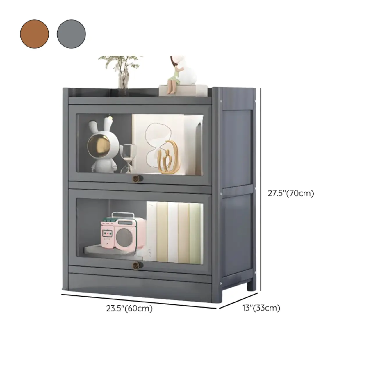 Modern Brown Wooden Clear Glass Front Display Storage Cabinet Image - 32 | homeyfad