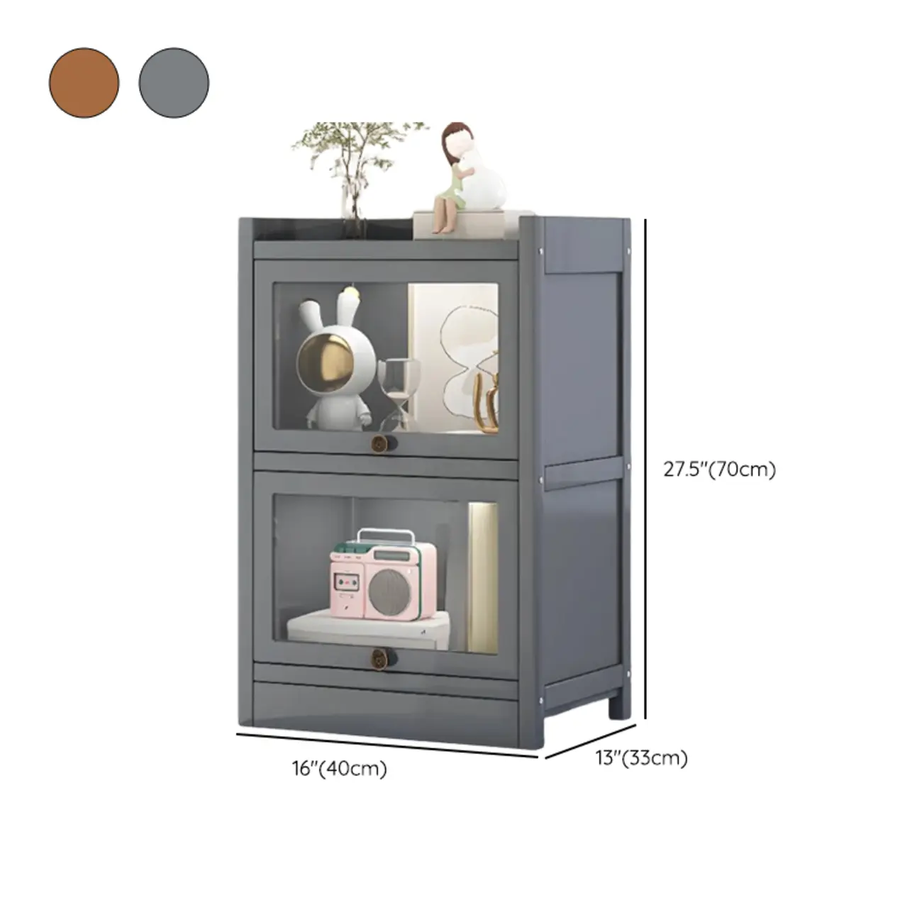 Modern Brown Wooden Clear Glass Front Display Storage Cabinet Image - 33 | homeyfad