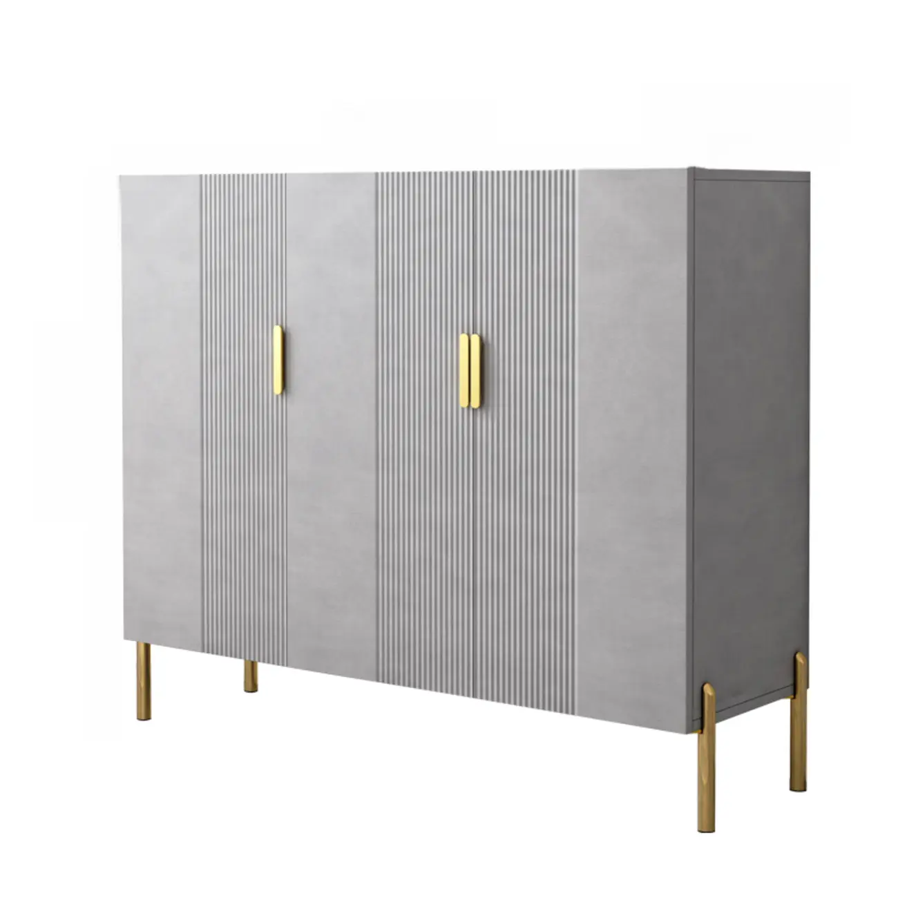 Hallway Wood White Shoe Storage Cabinet with Gold Legs Image - 9 | homeyfad