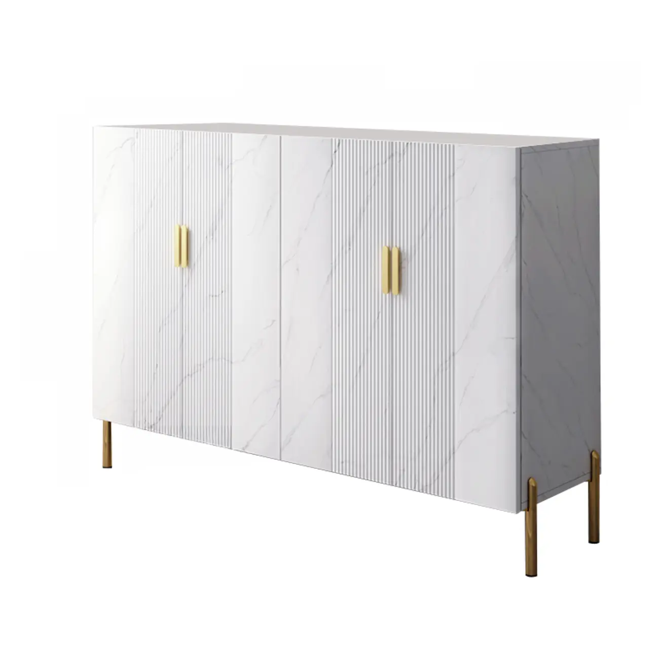 Hallway Wood White Shoe Storage Cabinet with Gold Legs Image - 13 | homeyfad
