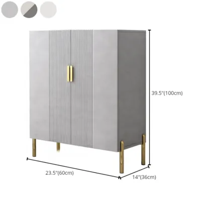Hallway Wood White Shoe Storage Cabinet with Gold Legs #size