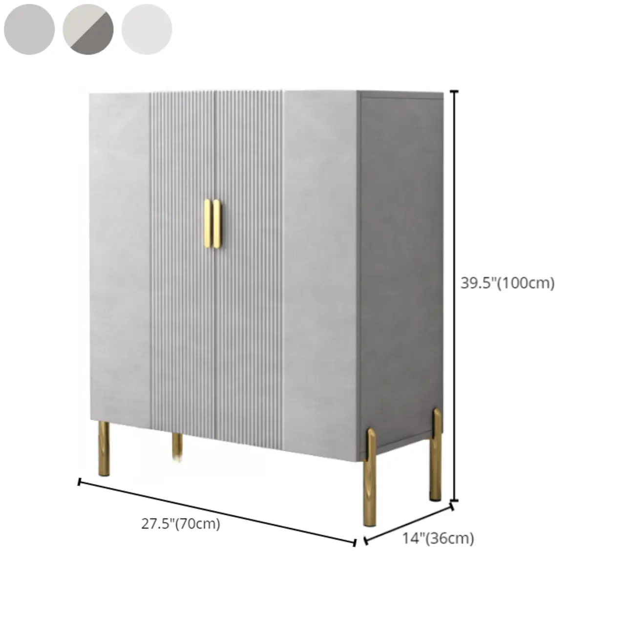 Hallway Wood White Shoe Storage Cabinet with Gold Legs Image - 22 | homeyfad