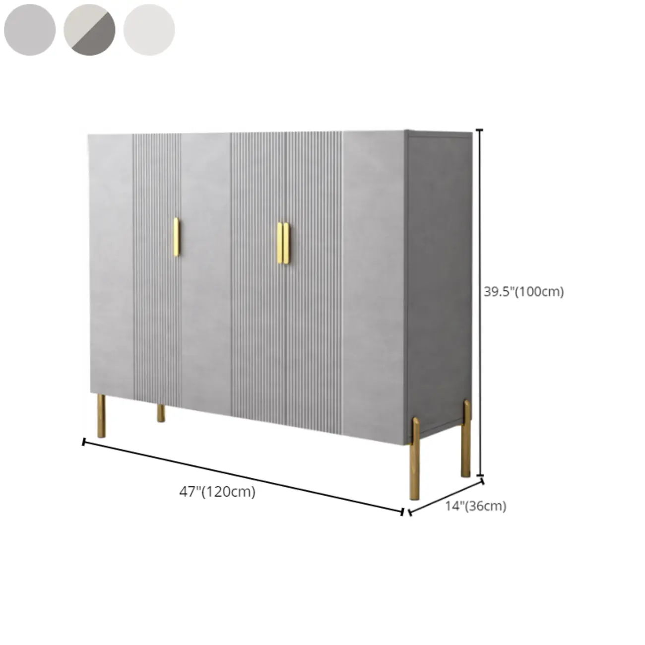 Hallway Wood White Shoe Storage Cabinet with Gold Legs Image - 26 | homeyfad
