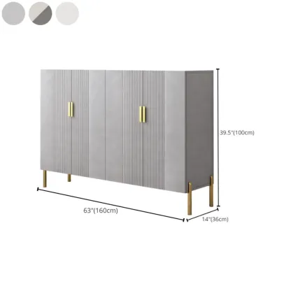 Hallway Wood White Shoe Storage Cabinet with Gold Legs Image - 28