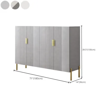 Hallway Wood White Shoe Storage Cabinet with Gold Legs Image - 29