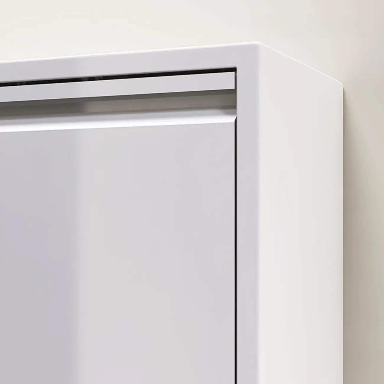 White Metal Wall-Mounted Entryway Shoe Storage Cabinet Image - 9