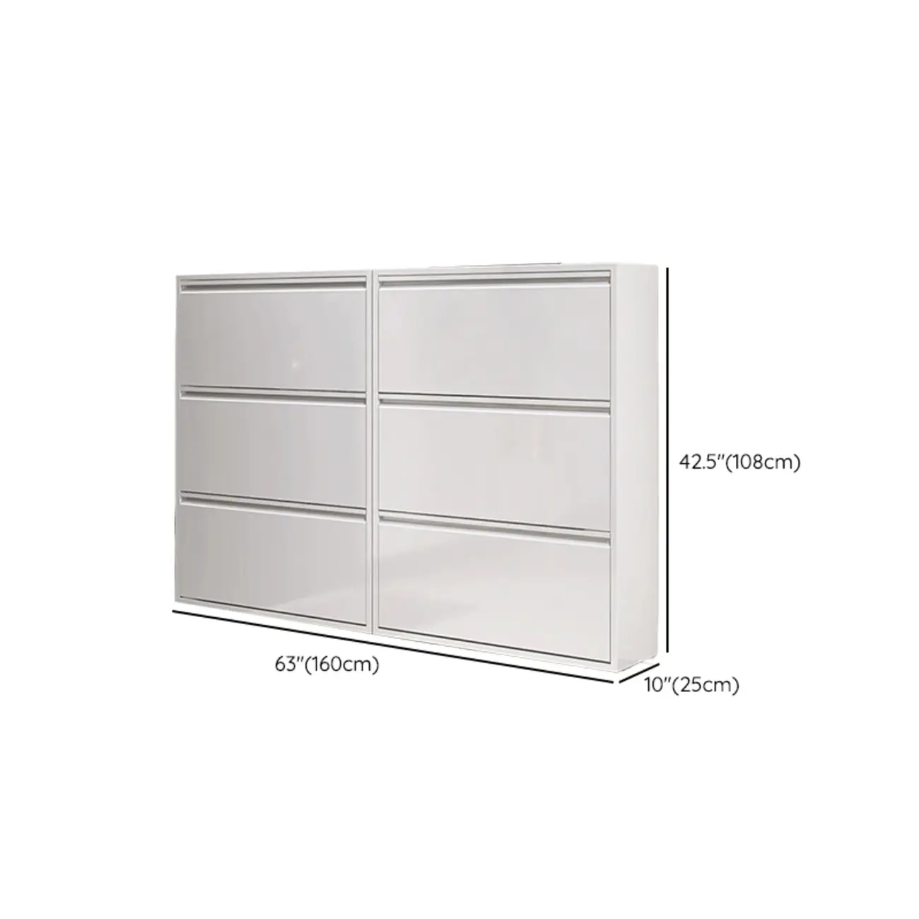 White Metal Wall-Mounted Entryway Shoe Storage Cabinet Image - 15 | homeyfad