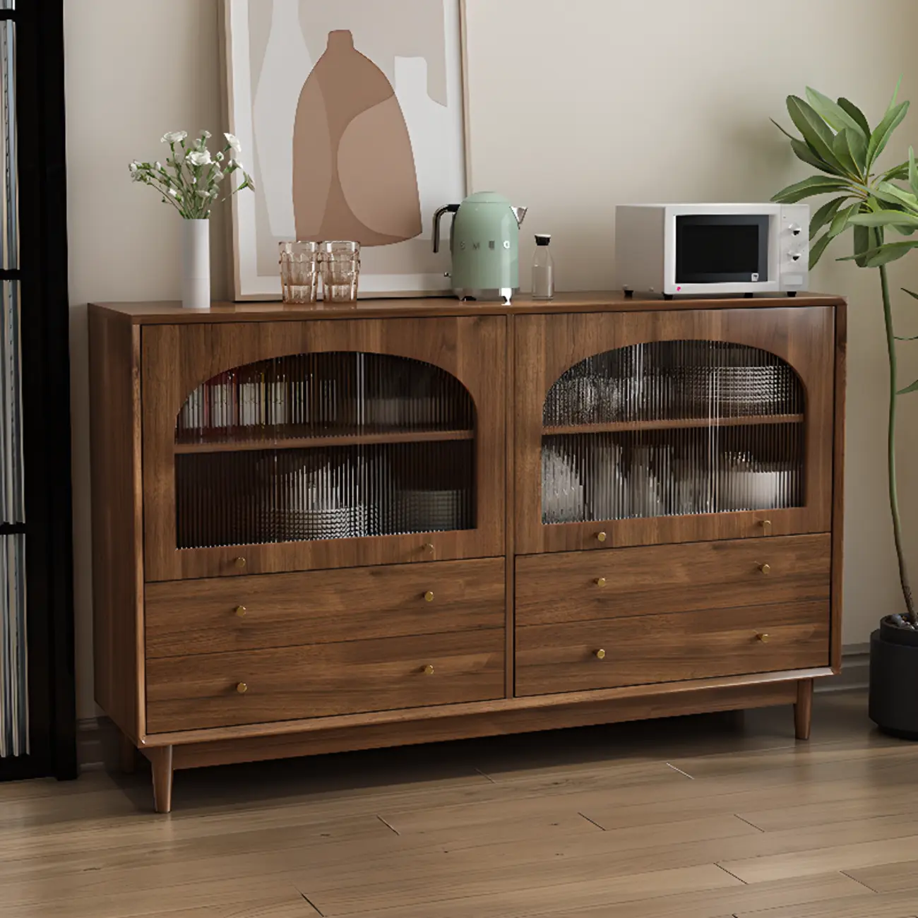 Mid-Century Modern Walnut Wood Living Room Storage Cabinet Image - 16 | homeyfad