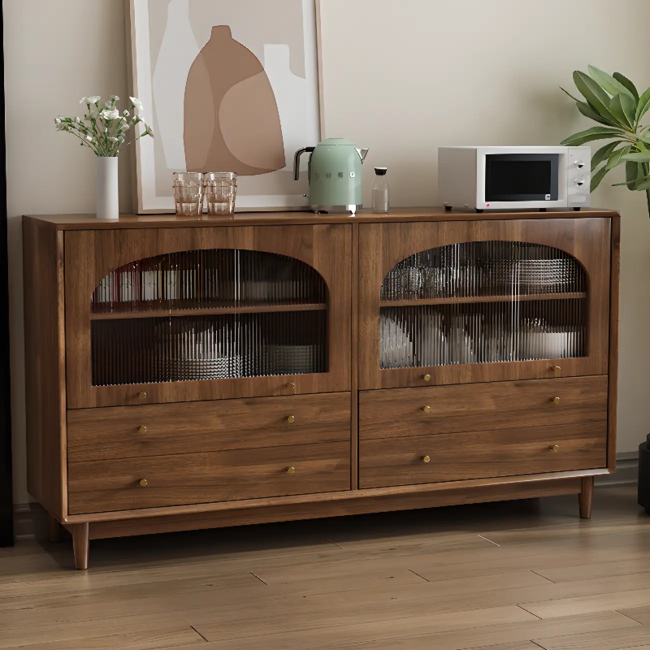 Mid-Century Modern Walnut Wood Living Room Storage Cabinet Image - 19 | homeyfad