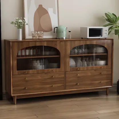 Mid-Century Modern Walnut Wood Living Room Storage Cabinet Image - 19