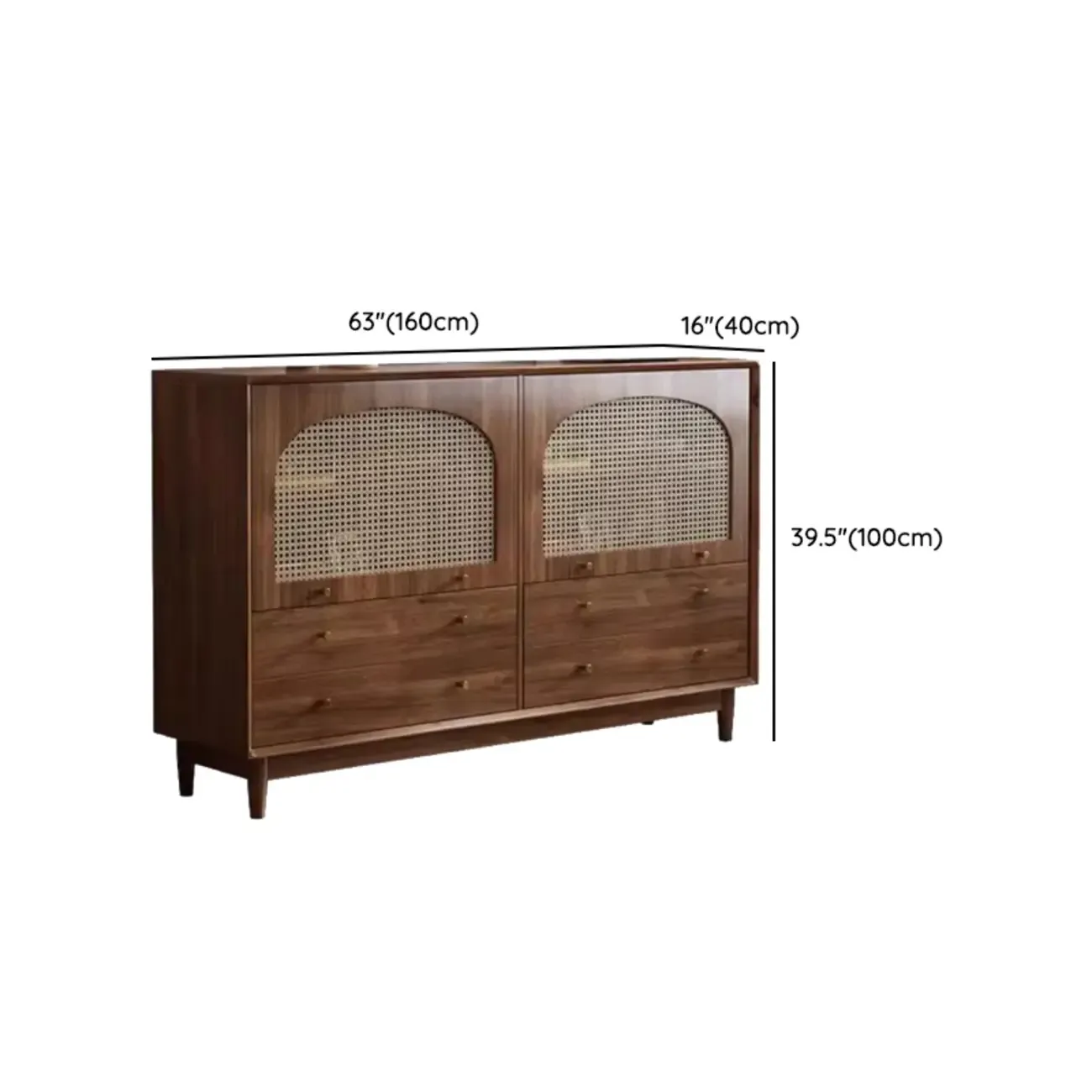 Mid-Century Modern Walnut Wood Living Room Storage Cabinet Image - 23