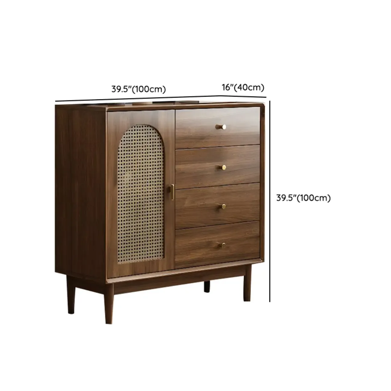 Mid-Century Modern Walnut Wood Living Room Storage Cabinet Image - 24