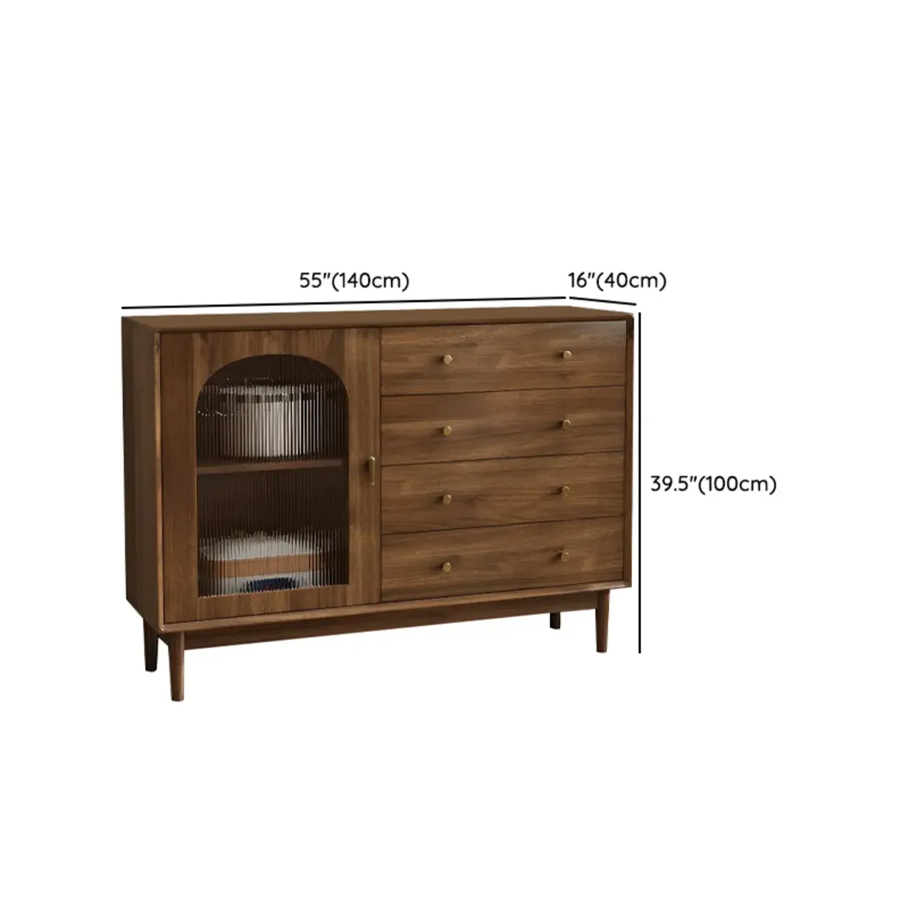 Mid-Century Modern Walnut Wood Living Room Storage Cabinet Image - 32