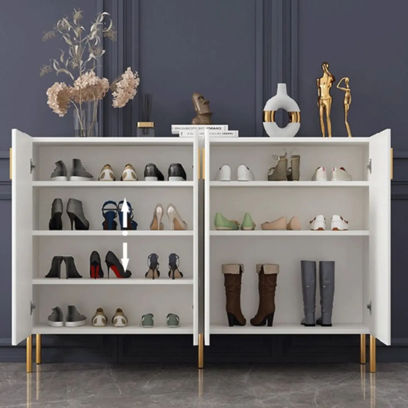 Modern Orange Wood Shoe Storage for Small Space Image - 14 | homeyfad