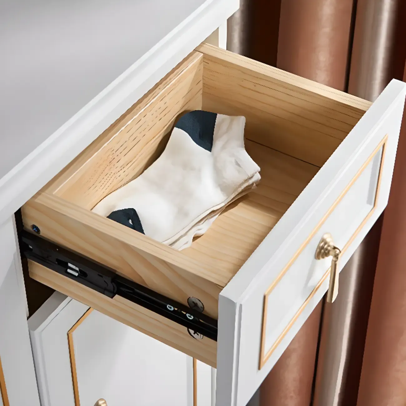 Grey Wooden Drop Front Shoe Cabinet with Adjustable Shelves Image - 7