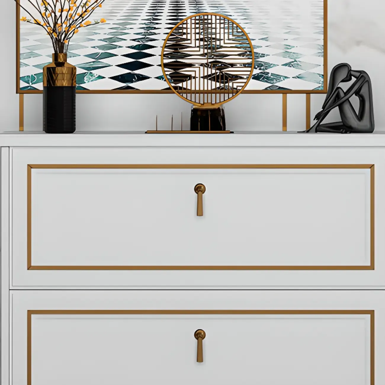 Grey Wooden Drop Front Shoe Cabinet with Adjustable Shelves Image - 9