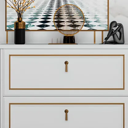 Grey Wooden Drop Front Shoe Cabinet with Adjustable Shelves Image - 9