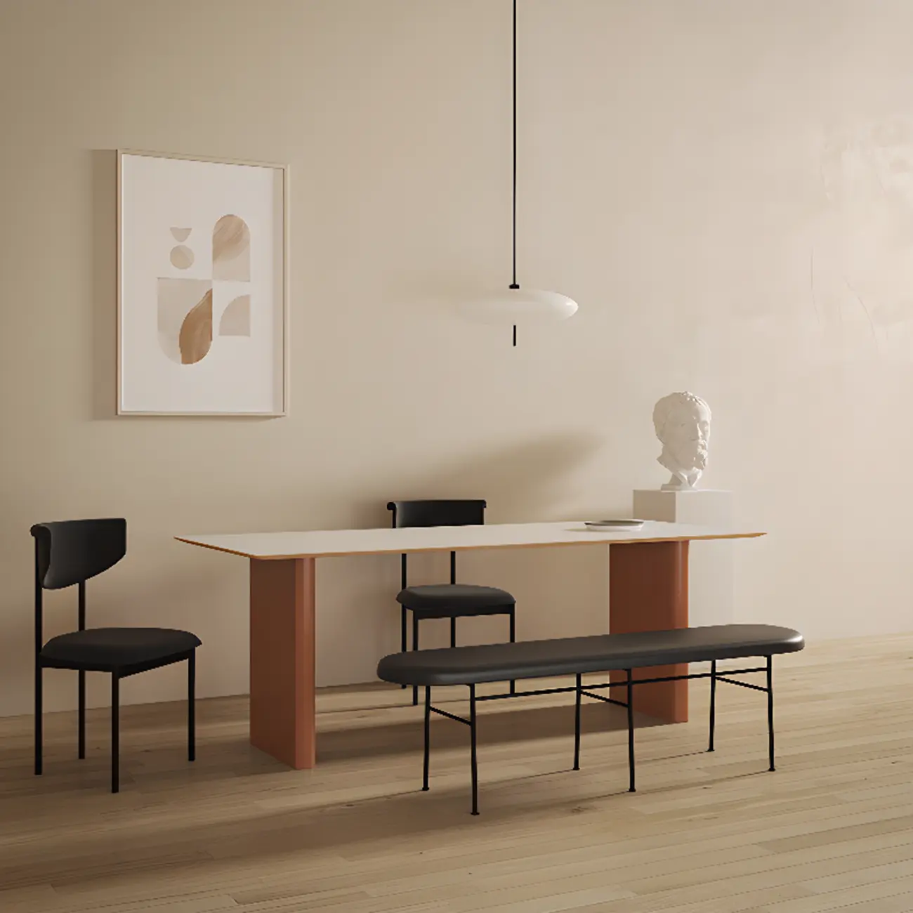 Stylish Long Metal Leather Cushioned Bedroom Bench Image - 4 | homeyfad