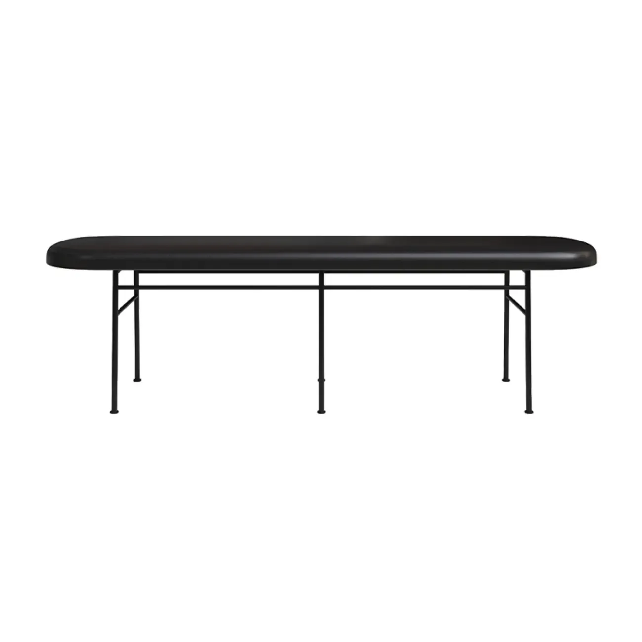 Stylish Long Metal Leather Cushioned Bedroom Bench | HomeyFad