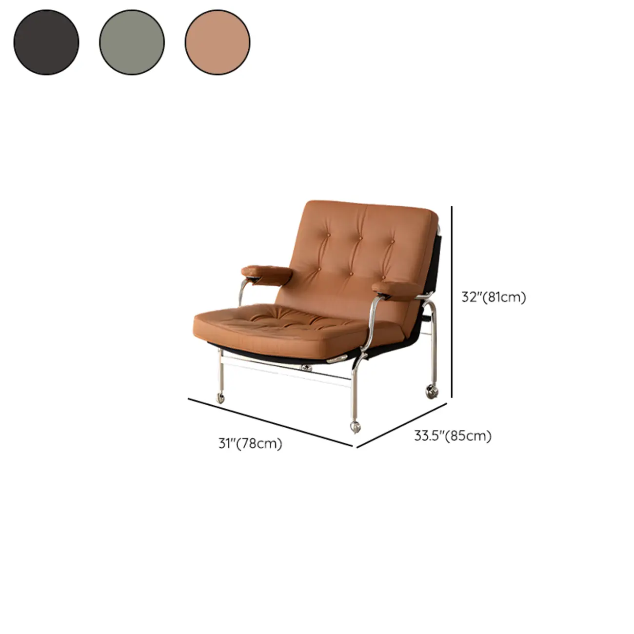 Modern Leather Swivel High Back Accent Chair #size | homeyfad