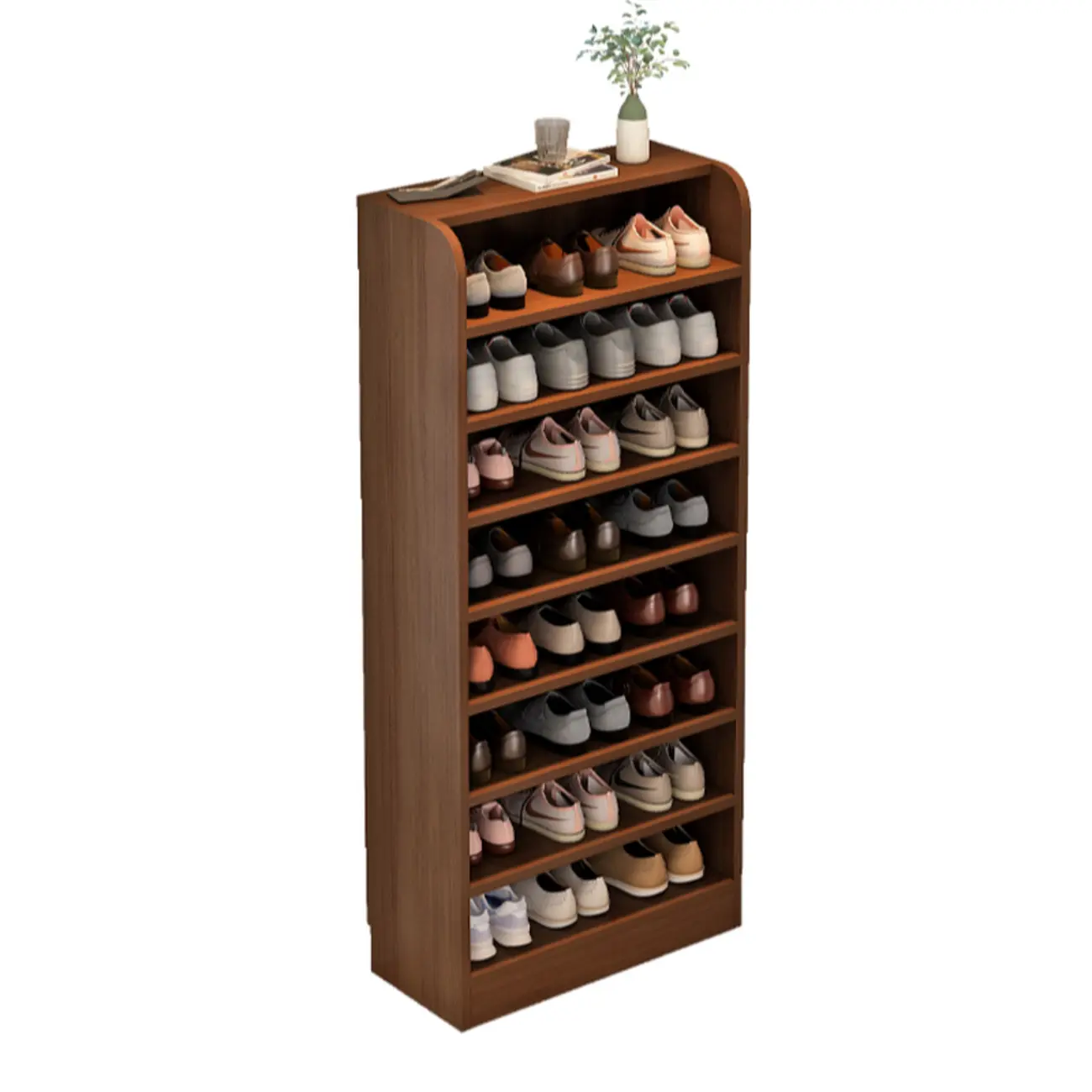 Functional Adjustable Multi-Layer Wooden Shoe Rack Organizer Image - 13 | homeyfad