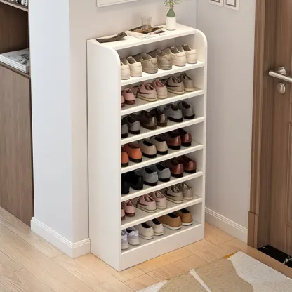 Functional Adjustable Multi-Layer Wooden Shoe Rack Organizer Image - 7