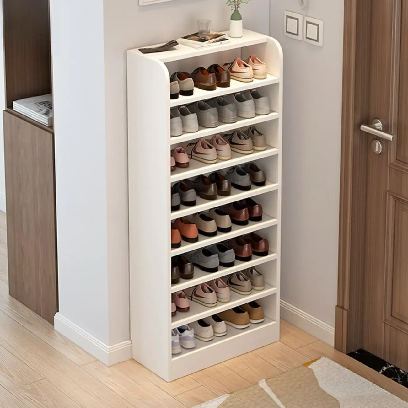 Functional Adjustable Multi-Layer Wooden Shoe Rack Organizer Image - 17